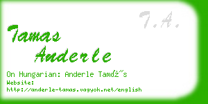 tamas anderle business card